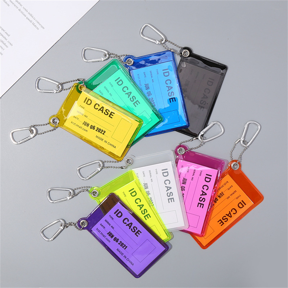 PVC Transparent ID IC Credit Card Holder Protector Case Clear Badge Holder Working Permit Sleeve Cover for Students Workers