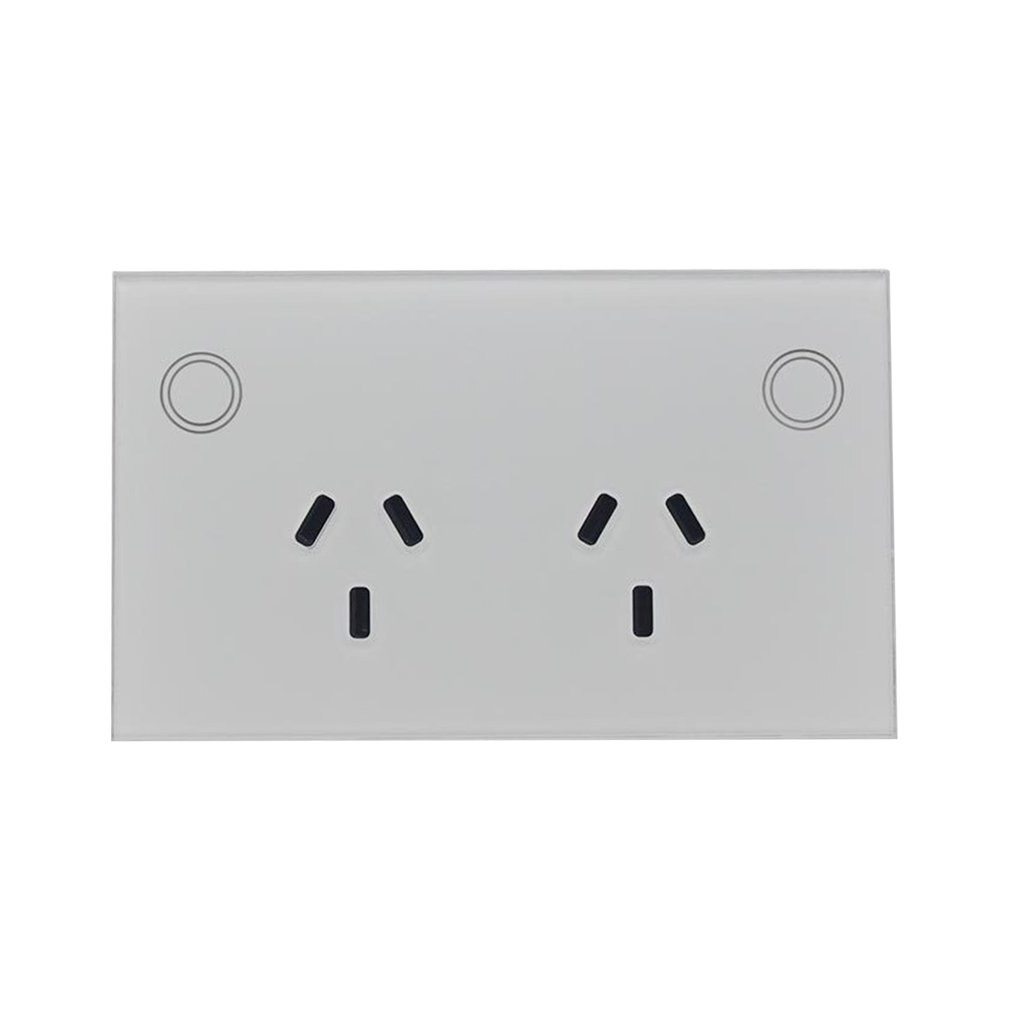Touch Double GPO Glass Panel Power Point Wall Outlet Socket Switch 10AMP mobile phone control socket