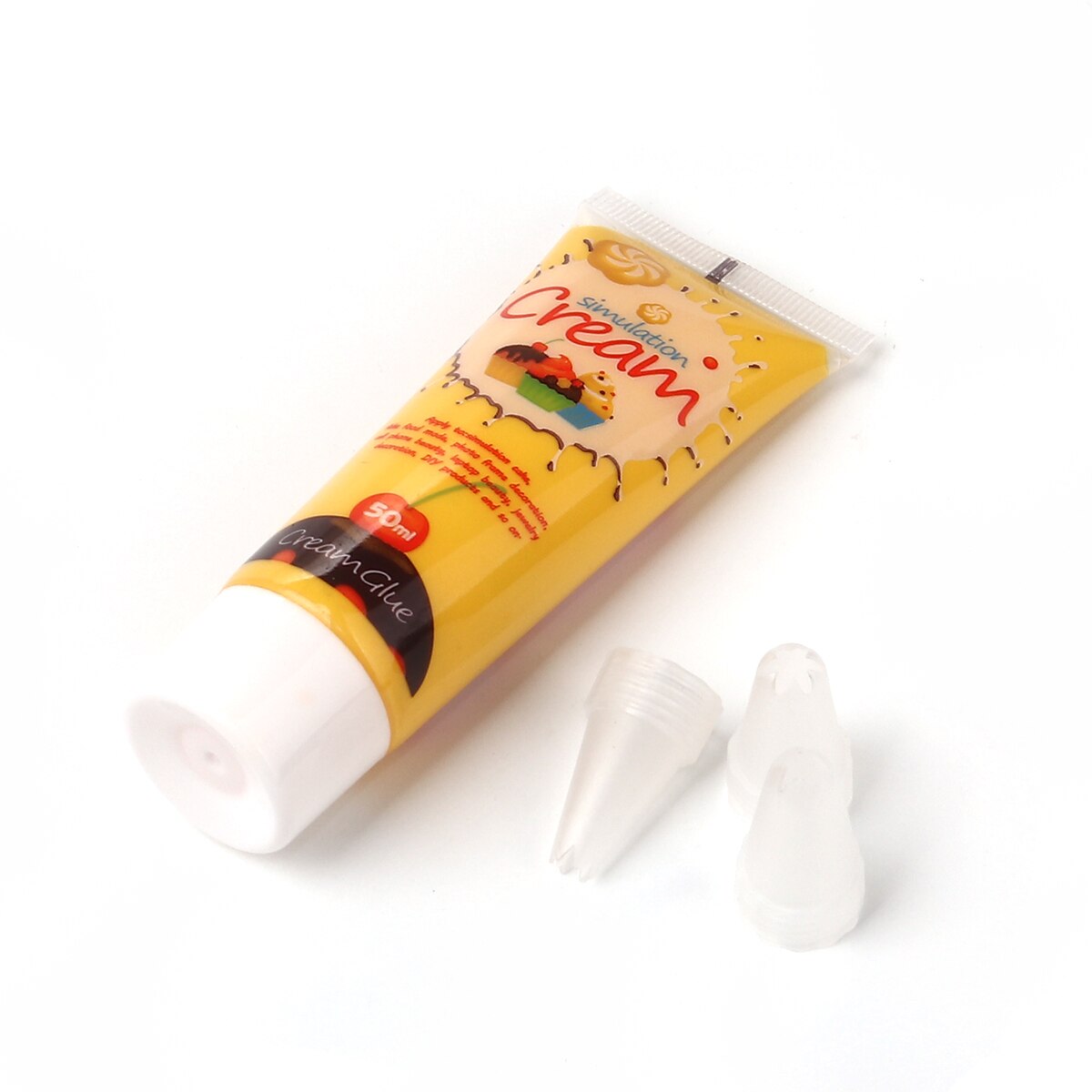 (inklusive flydende )(50ml)  gennemsigtige plastskal guld krystal epoxy special creme lim ca. 11.3 x 4.6cm-1 pc