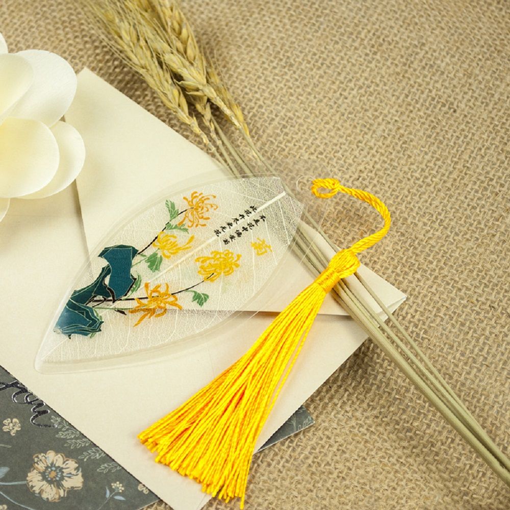 1PC Chinese Style Retro Leaf Vein Bookmark Mini Label Book Indexes Office Student Stationery Reading Bookmark: style4