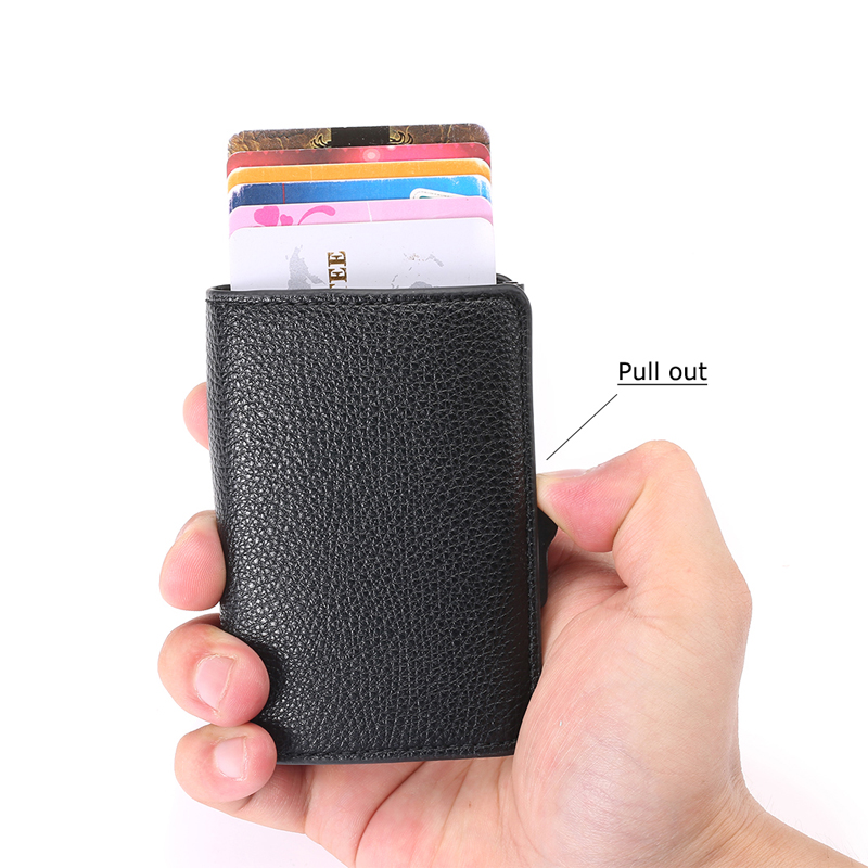 Zovyvol Rfid Kaarthouder Minimalistische Portemonnee Kaart Pakket Mannen Business Id Card Cases Bag Stijl zwart