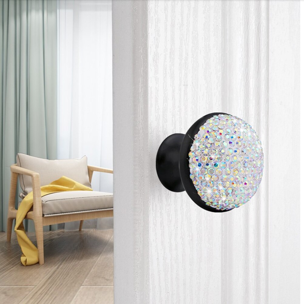 2 Stuks Aluminium Deurknoppen Shining Rhinestone Mushroom Handvat Creatieve Lade Knoppen Kast Deurklink