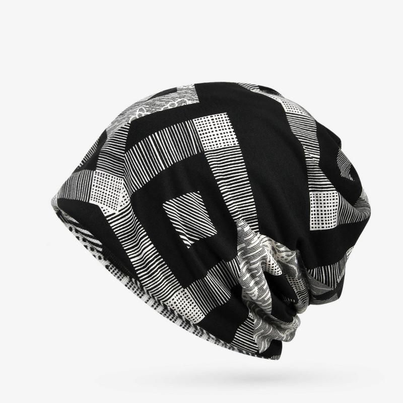 Xiaomi-gorrito con patrón geométrico para hombre y mujer, gorro de punto, turbante, transpirable: Black