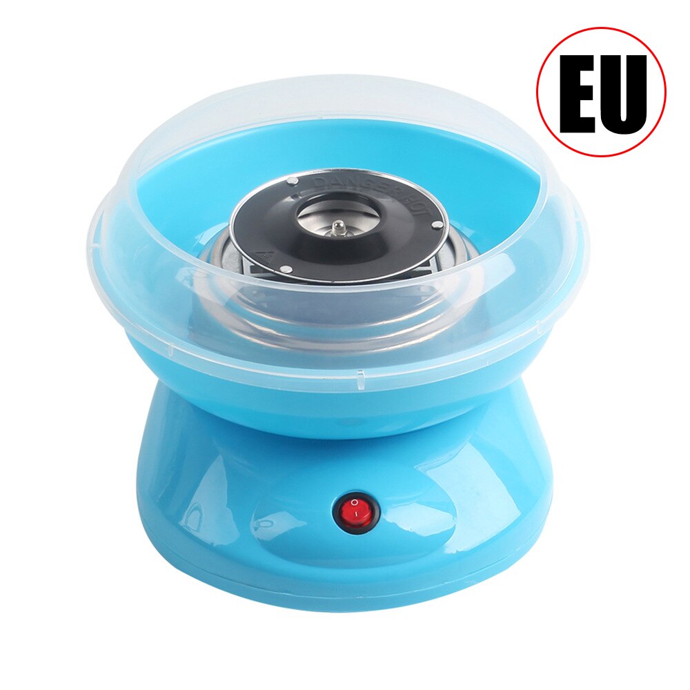 Children Cotton Candy Maker Machine 110v/220v Household Mini Electric Cotton Candy Maker Girl Boy Diy Sweet Candy Machine: EU Blue