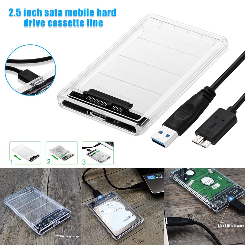USB Hard Drive External Enclosure Box Mobile Disk Box Case 2.5 Inches DJA99