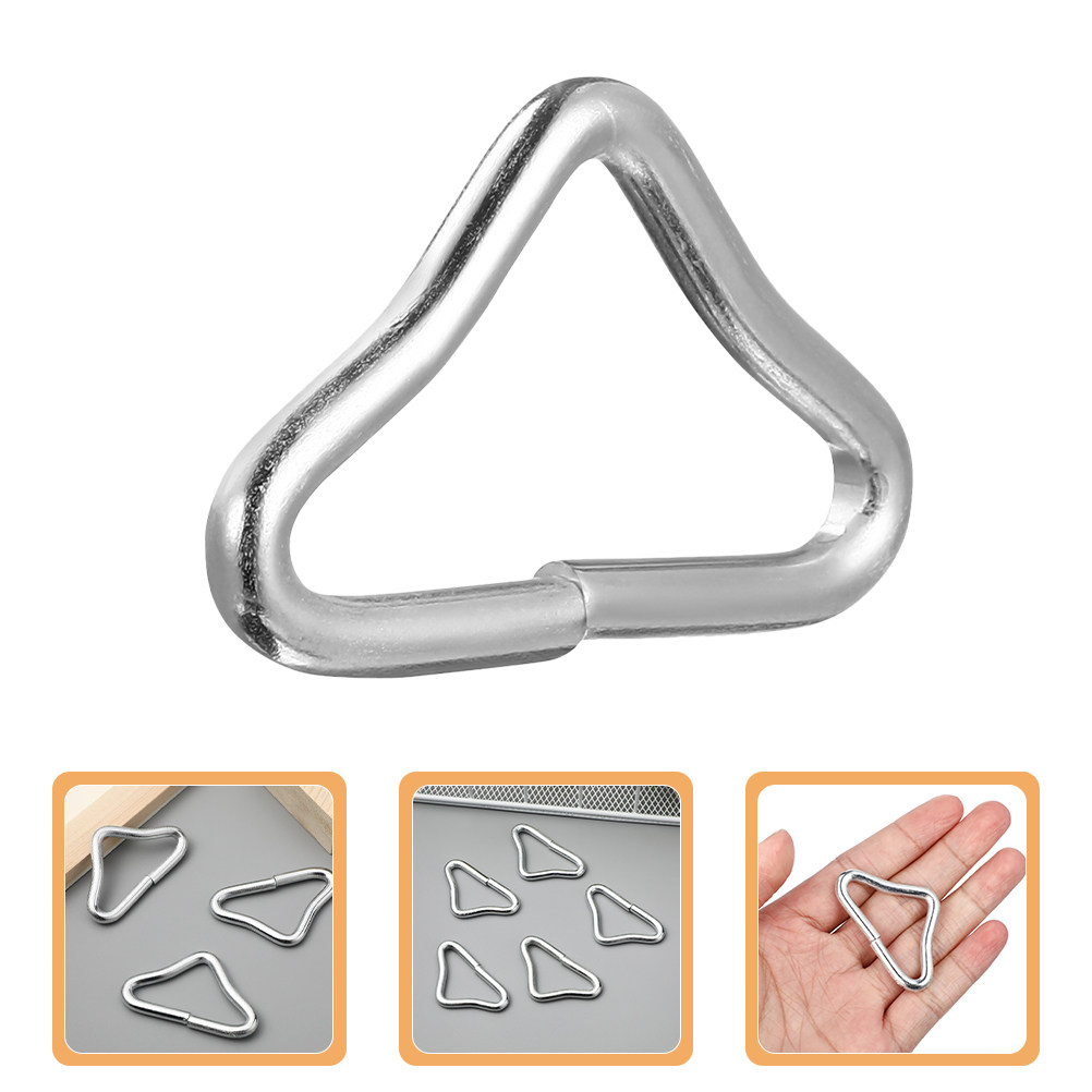 25Pcs Trampoline Triangle Ring Buckle Sturdy Wear Resistant Metal Triangle Buckle for Trampoline Jumping Cloth