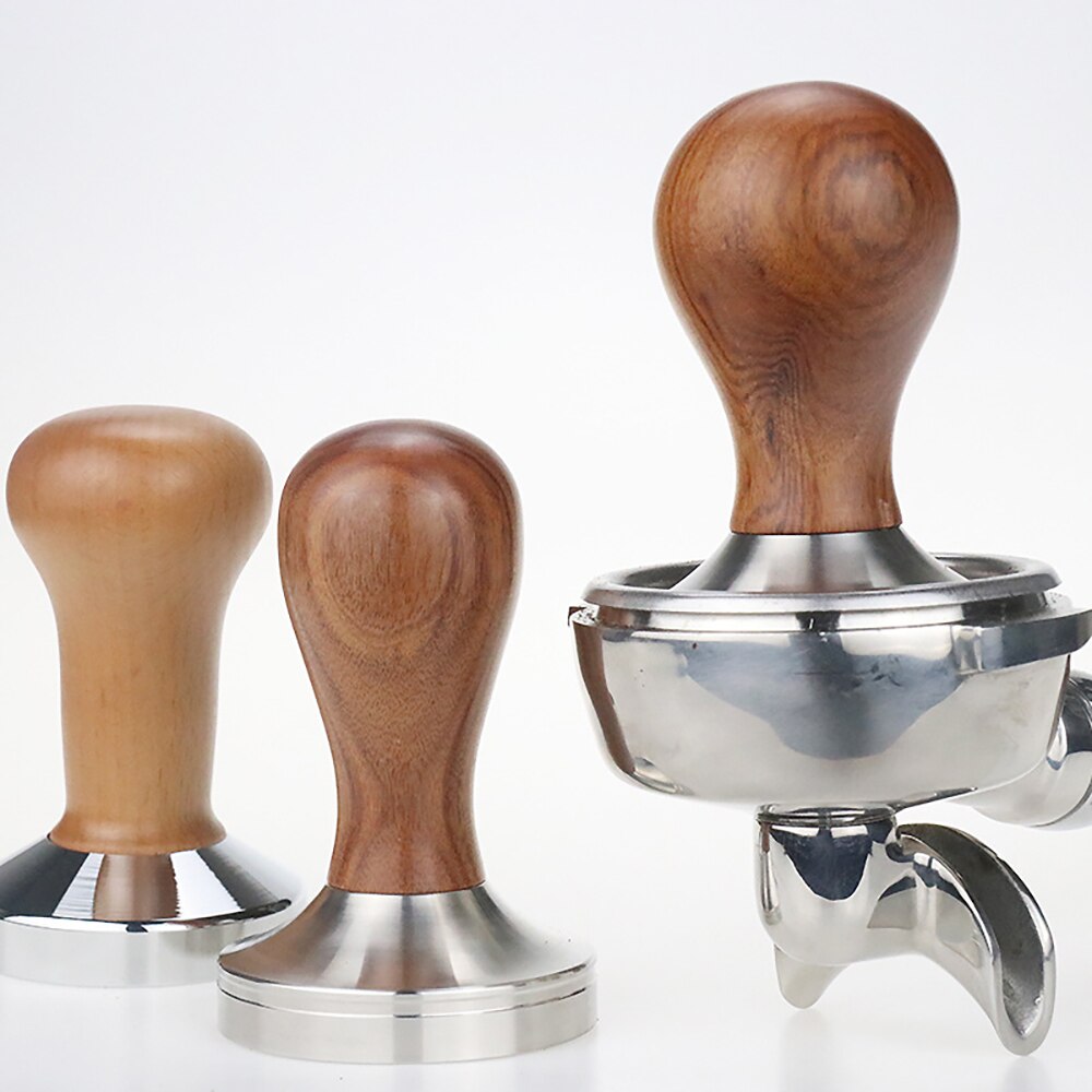 Marteau à poudre de café de qualité alimentaire, 51/58mm tasseurs à grains avec manche en bois, presseur plat, moulin à café manuel, café fait main