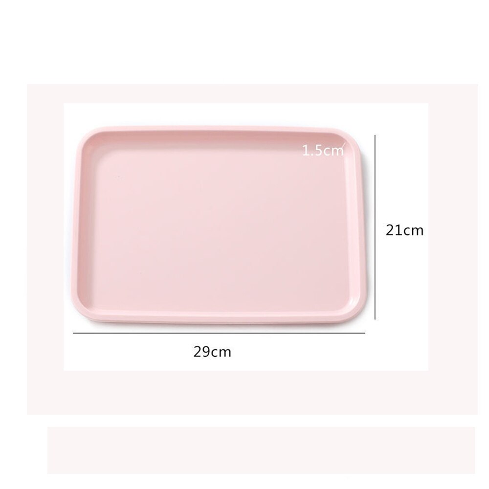 Large Plastic Serving Tray Kitchen Rectangular Tray Organizer Storage Plate Decorative Party for Fruit Dessert Home Kitchen: Pink S