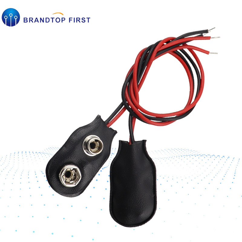 Conector de clip de presión de batería de 9V, soporte de cables de plomo Tipo I