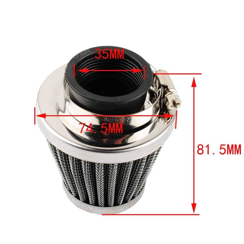 35mm luftfilter (2 stk) til 50cc,70cc,90cc,100cc,110cc, atv snavs cykel pitbike klitbuggy firehjulede quadcykler