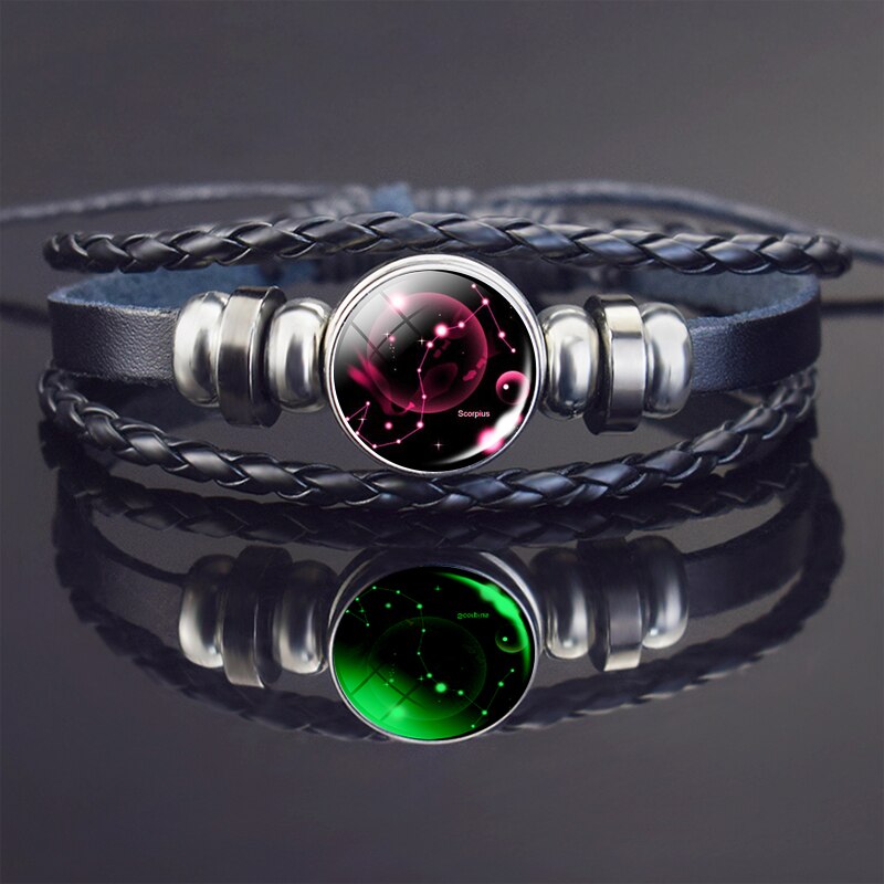 Scorpion Armband Schorpioen Sieraden Lichtgevende Schorpioen Sterrenbeeld Gevlochten Lederen Armband: style 9