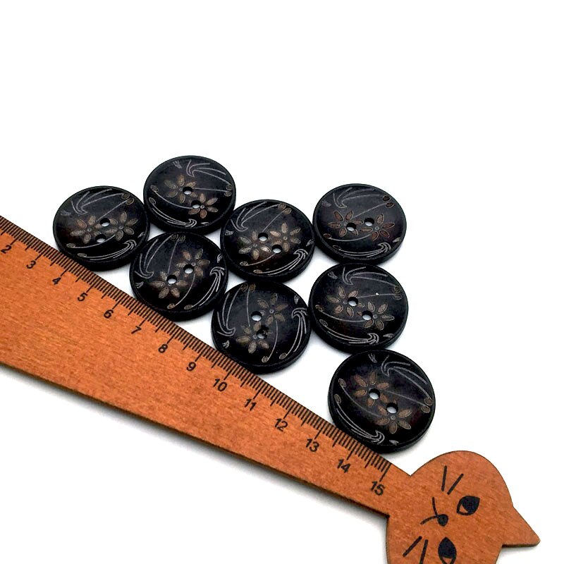 30Pcs 25/30Mm Grote Bloem Patroon Houten Knopen Voor Kleding Naaien Accessoires Ambachten Diy Scrapbooking Woondecoratie levert