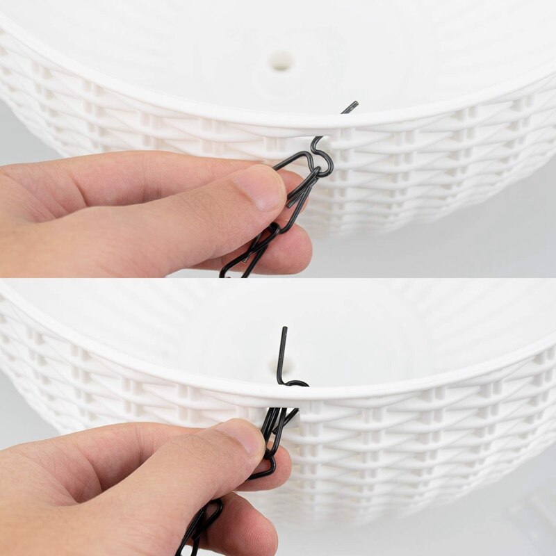 2-Pack Double Pots Suspendu Panier Planteurs Auto-Arrosage Intérieur Exterieur Plante et Fleur Pots Suspendus avec Égouttoir et Chaîne