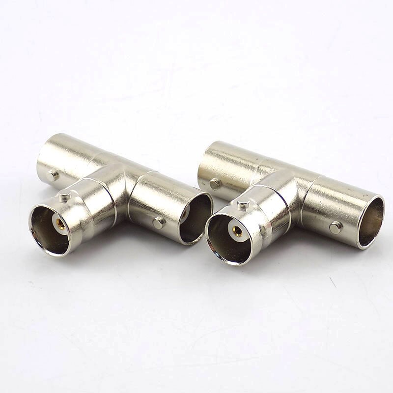 Conector hembra BNC a 2 acopladores hembra BNC, adaptador de enchufe divisor, adaptador de vídeo de 3 vías/monoto A7, 2 uds.