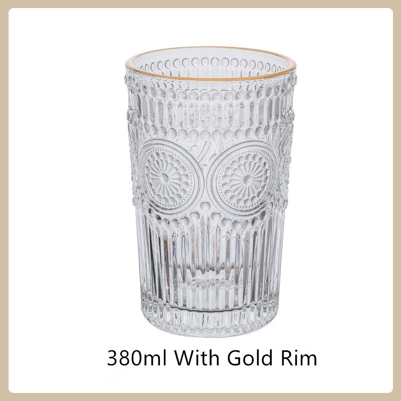 Vasos nórdicos con relieve iridiscente, taza de agua resistente al calor, para té, café, zumo, leche, café, hogar: 380ML Gold