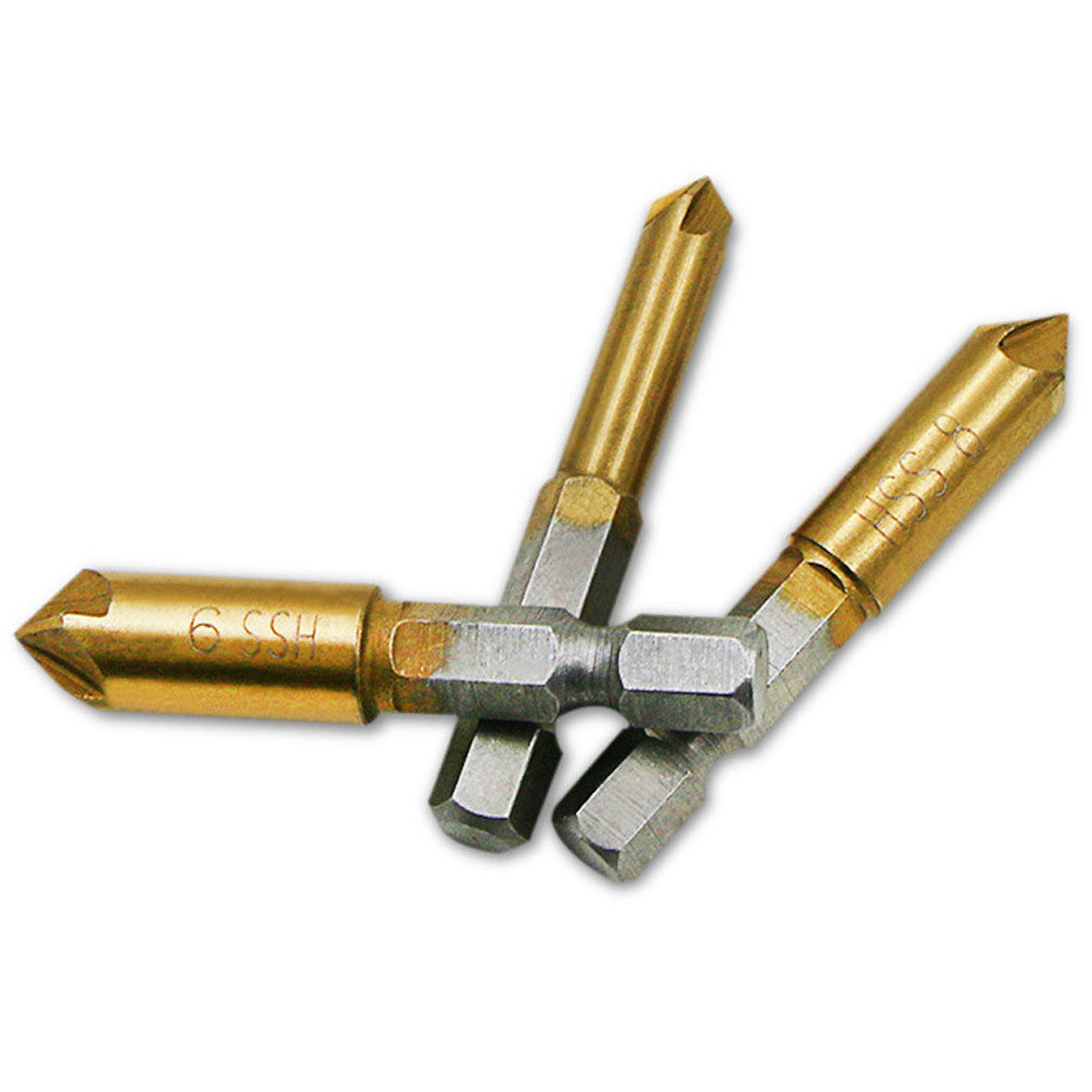 3 pcs Flute Countersink Drill Bit Set Counter Hand Tools Multifunction Sink Chamfer Cutter High Speed Steel Drill Bit#es#15: A