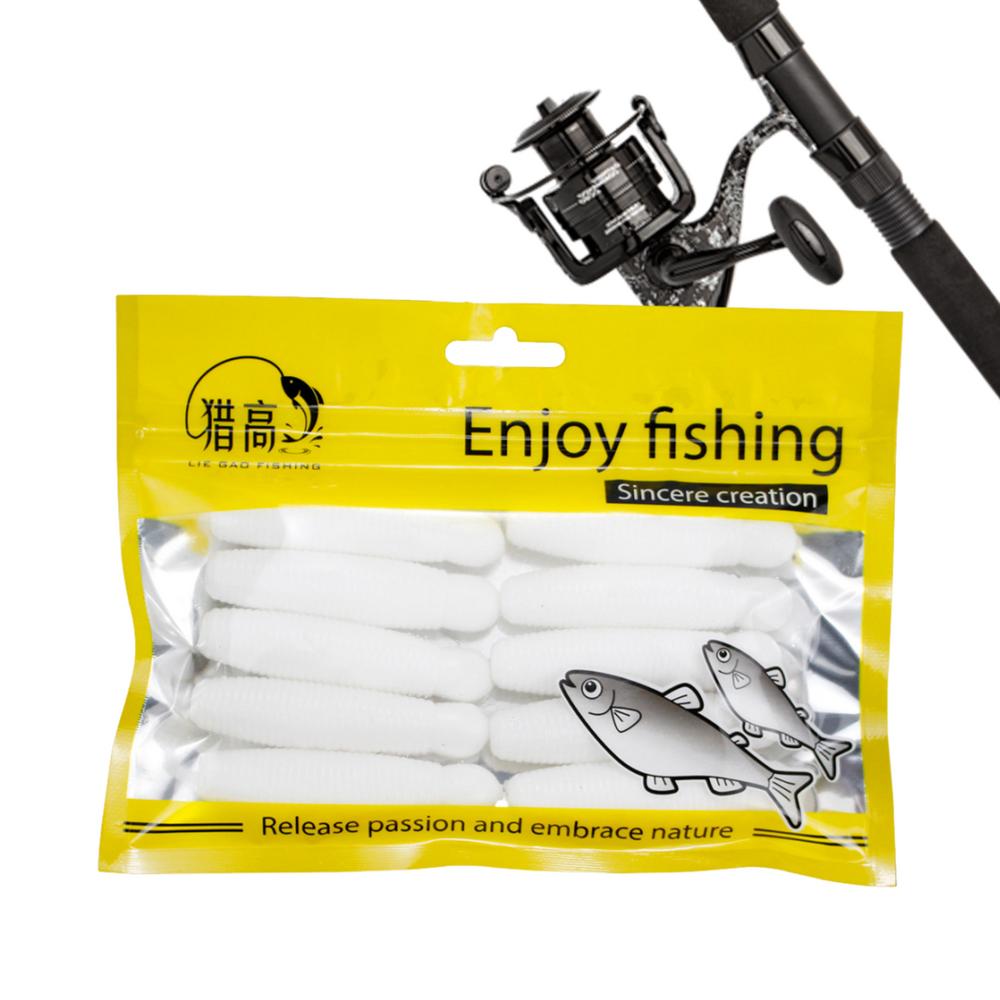 Maden Visaas 10 Stuks Zachte Maden Aas Precieze Zinkende Snelheid Effectief Visaas Voor Bas: Black