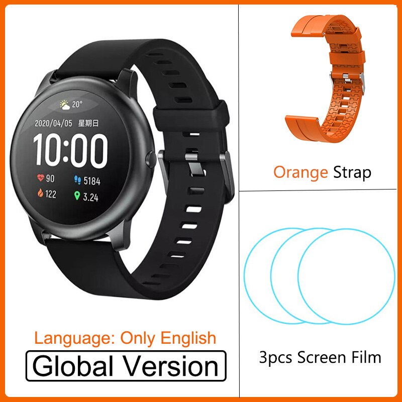 Youpin Haylou Solar LS05 Smart Uhr Sport Metall Herz Rate Schlaf Monitor IP68 Wasserdichte iOS Android Globale Version Für Xiaomi: Add Orange Strap