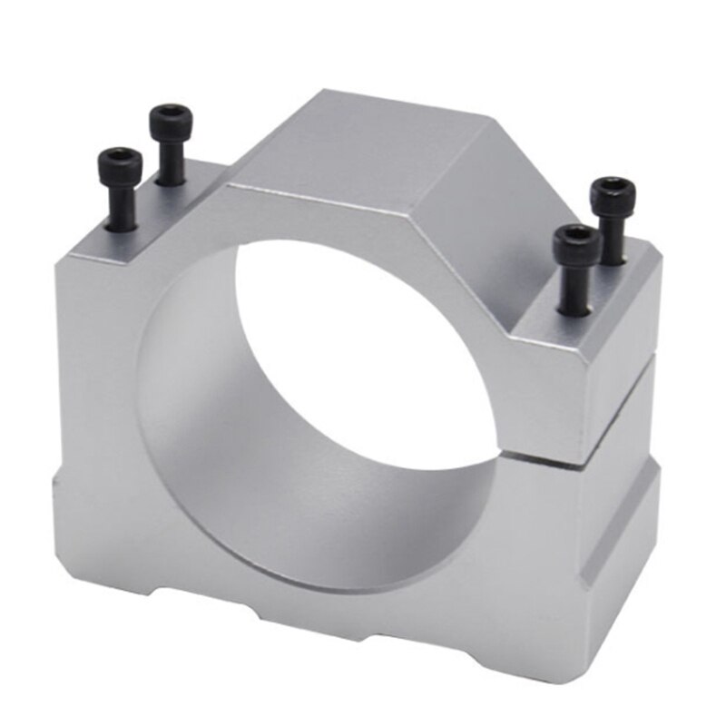 Moteur de fraiseuse CNC à broche avec 4 vis, 1 pièce, support de montage de pince de broche,: Argent