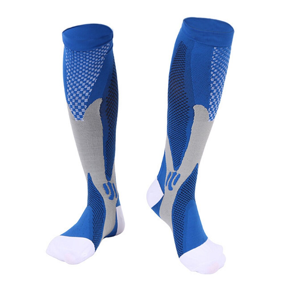 Calcetines de compresión para correr para hombre y mujer, medias deportivas para maratón, ciclismo, fútbol, venas varicosas,: blue / XL