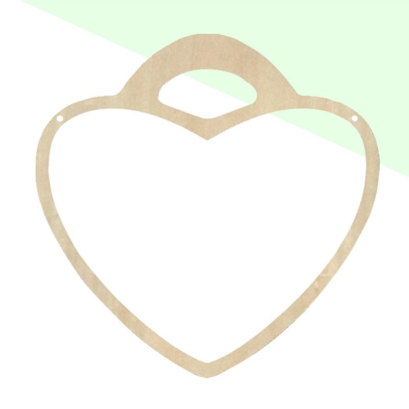 1pc Wall Mirror Wooden Frame Acrylic Heart-shaped Hanging Mirror for Bedroom Bathroom Living Room