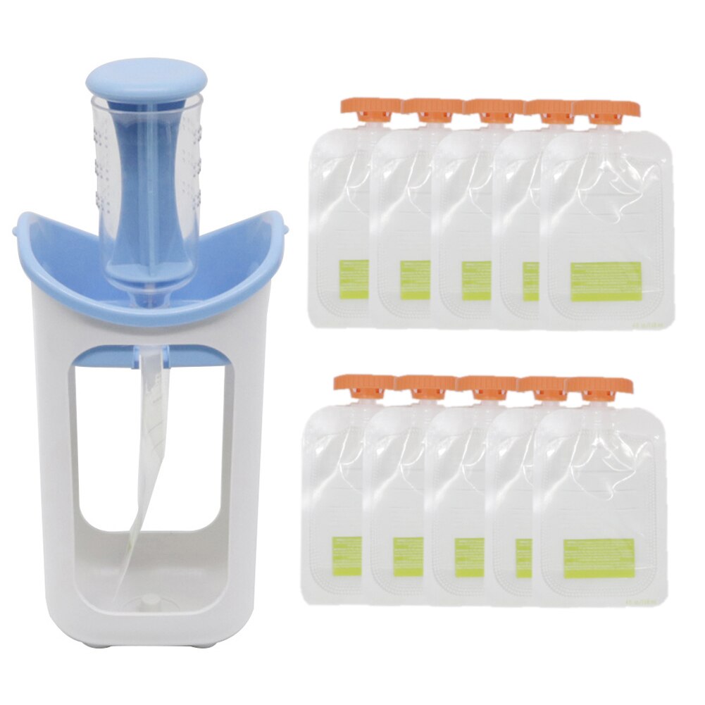 Baby Fruit Food Squeeze Station Baby Fresh Fruit Squeezer With 10 Food Pouches Fresh Fruit Juice Dispenser Food Squeezer