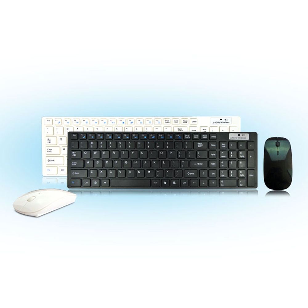Witte Muis Computer Ultra dunne Witte 2.4 GHz Draadloze Toetsenbord en... – Vicedeal