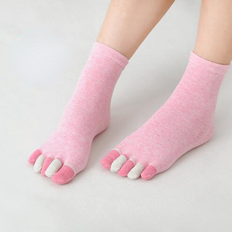 japonaise femmes drôle Kawaii orteil chaussettes Lolita cinq doigts dame fille bonbons couleurs mignon dormir chaussette pour les femmes: Bleu