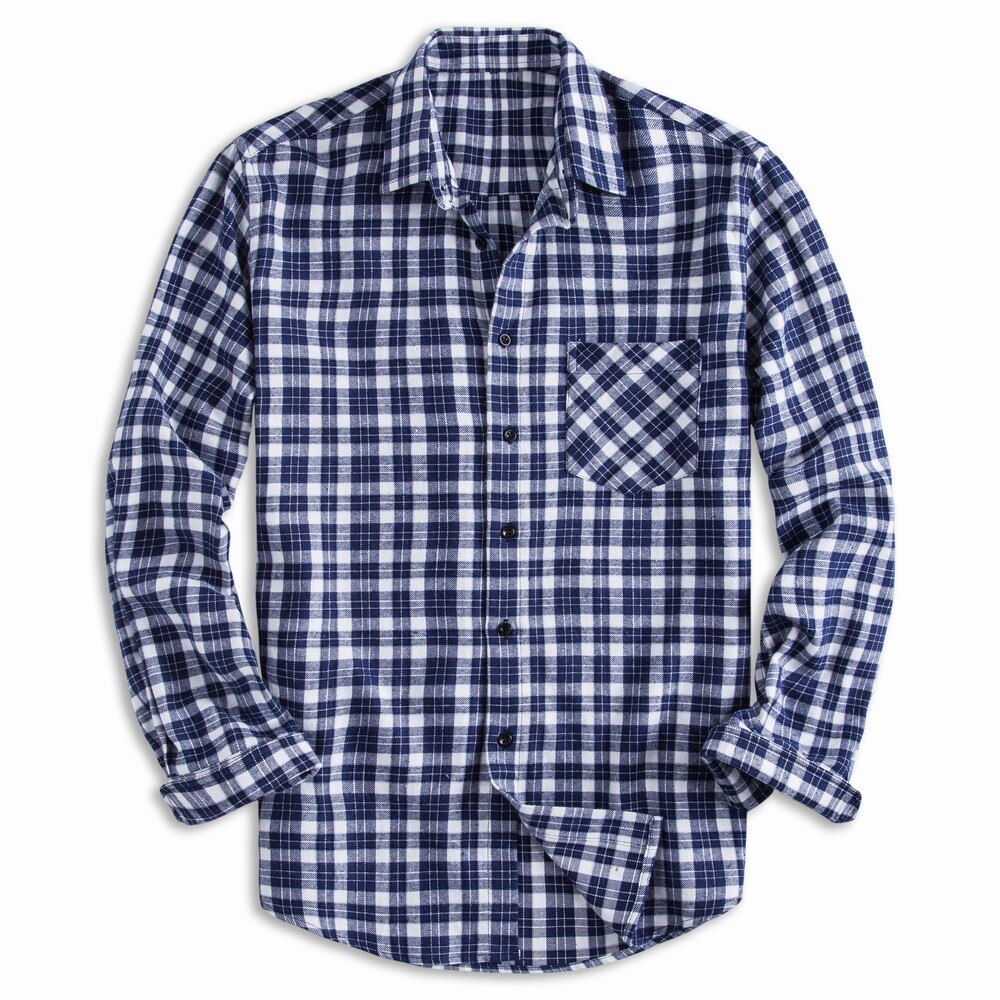 mannen shirt Met Lange Mouwen Heren Shirts Casual Mode Zakelijke Stijl Shirts 100% Katoen plaid