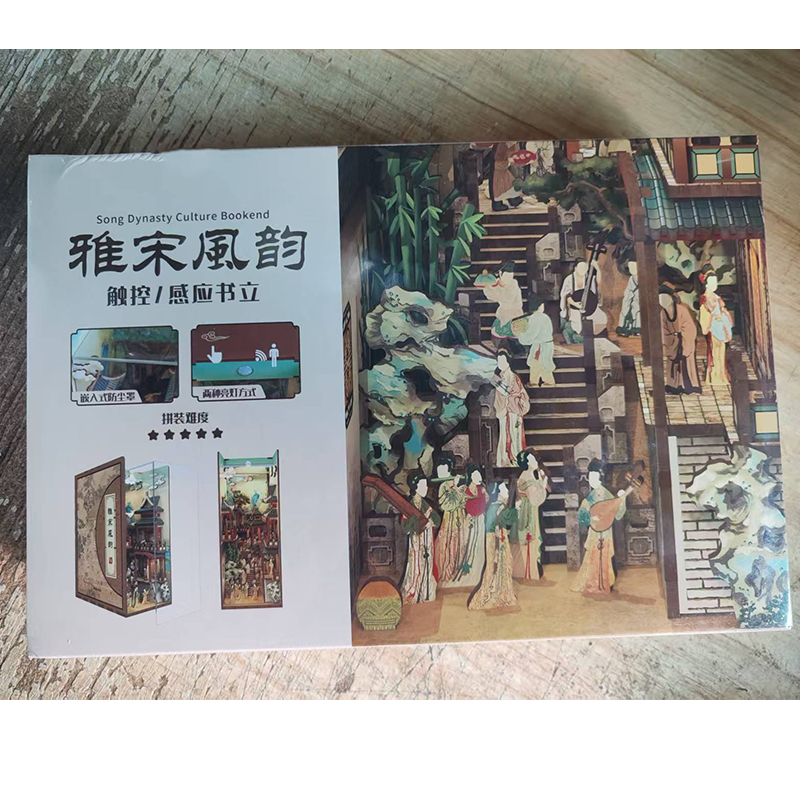 DIY Holz Buch Winkel Regal Einsatz Bausätze Miniatur Kirschblüte Buchstützen Japanische Puppe HäNutzer Spielzeug Bücherregal Wohnkultur: Silber