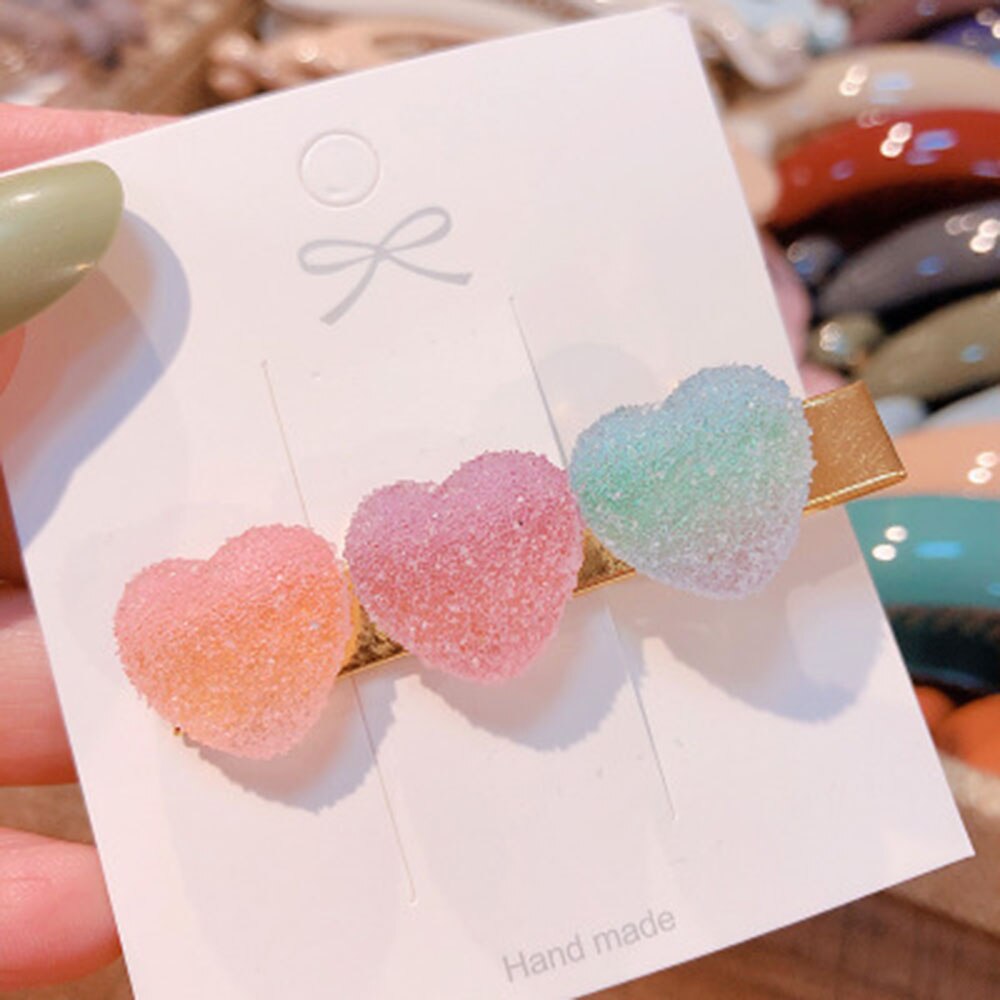 Korea Sweet Heart Candy Color Minimalist Hair Clip Hair Grip Lovely Barrettes Hairpin Hair Accessories For Women Girls: 2