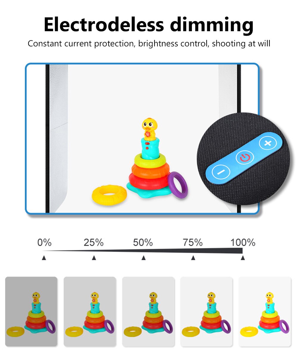 Puluz Led Rechts Licht Lightbox Light Box Mini Fotostudio Doos Fotografie Doos Licht Studio Schieten Tent Box Kit Met achtergronden