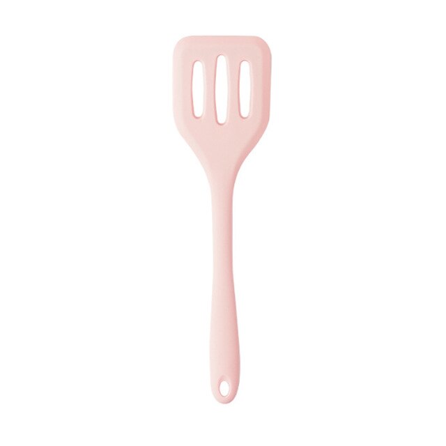 Silicone Kitchenware Cooking Utensils Kitchen Non-Stick Cookware Spatula Colander Mini Baking Tool Pink Handle Cooking: Slotted Spatula