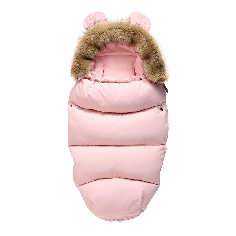 Baby Sleeping Bag Super Thick Winter Baby Envelope In Stroller Footmuff Baby Sleep Sacks 24Month Newborn Sleeping Bag for Infant: Light Pink