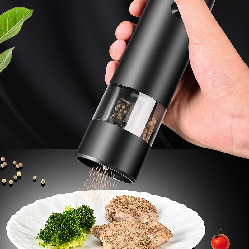 Elektrische Peper En Zout Molen Set, led Licht Spice Mill Verstelbare Grofheid Pepermolen Keuken Slijpen Gadgets 1/2/4Pcs