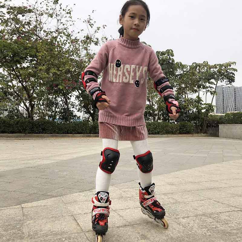 Børns rulleskøjter beskyttelsesudstyr sæt cykel knæ børn sportshjelm skridsikker udendørs håndled