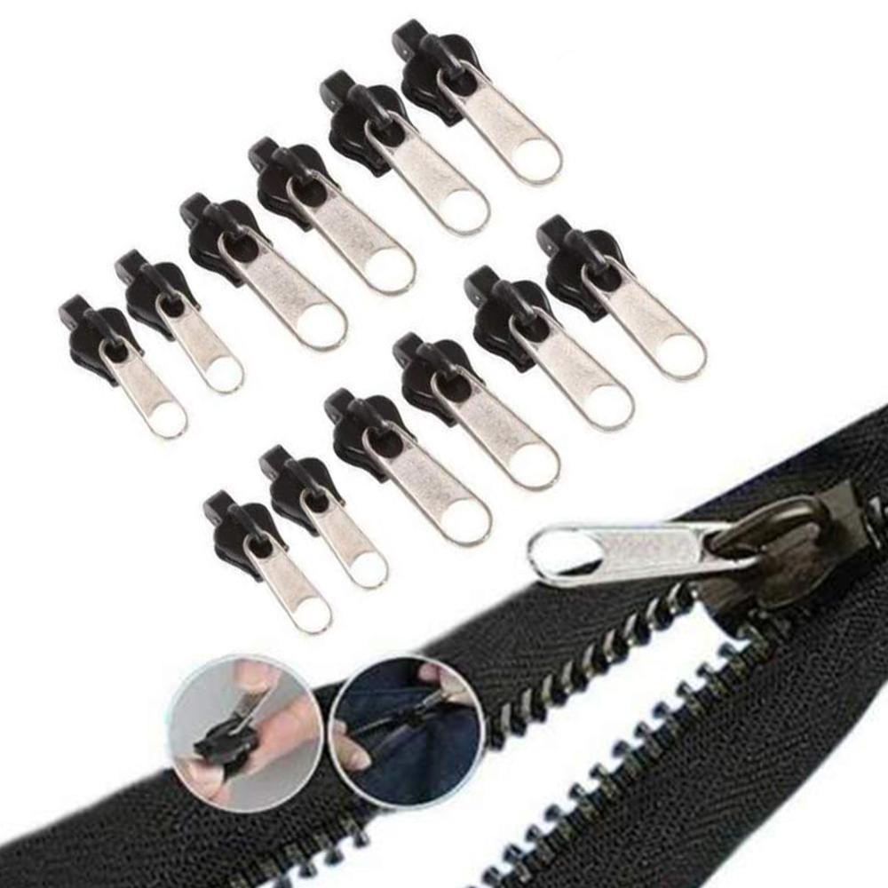12PCS/Set Zip Sliders Universal Instant Fix Repair Replacement Teeth Zip Slider Kit Rescue C7B1