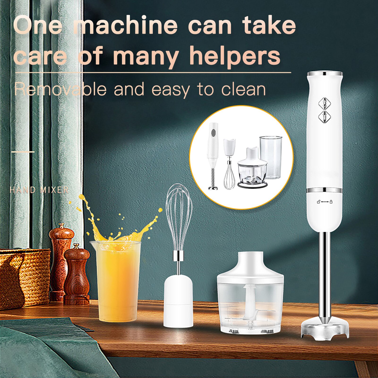 4-- in- -1 staafmixer, duurzame staafmixer, geschikt voor kookprojecten #g30: Default Title