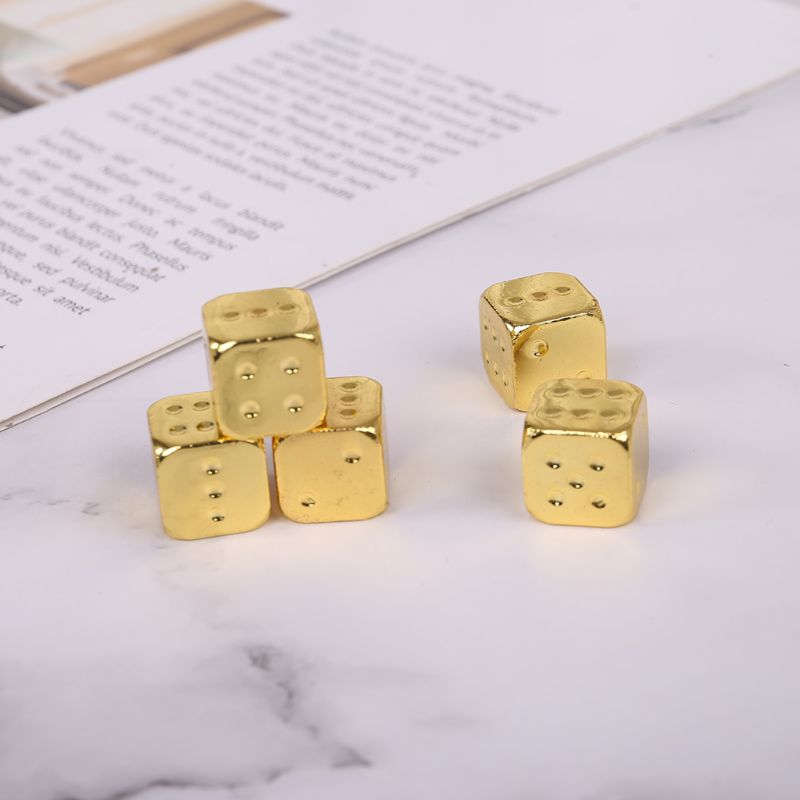 5pcs 13mm Metal Dice Gold/Silver Solid Heavy Dice Bar Night Club Party Drinking DND Game Dice