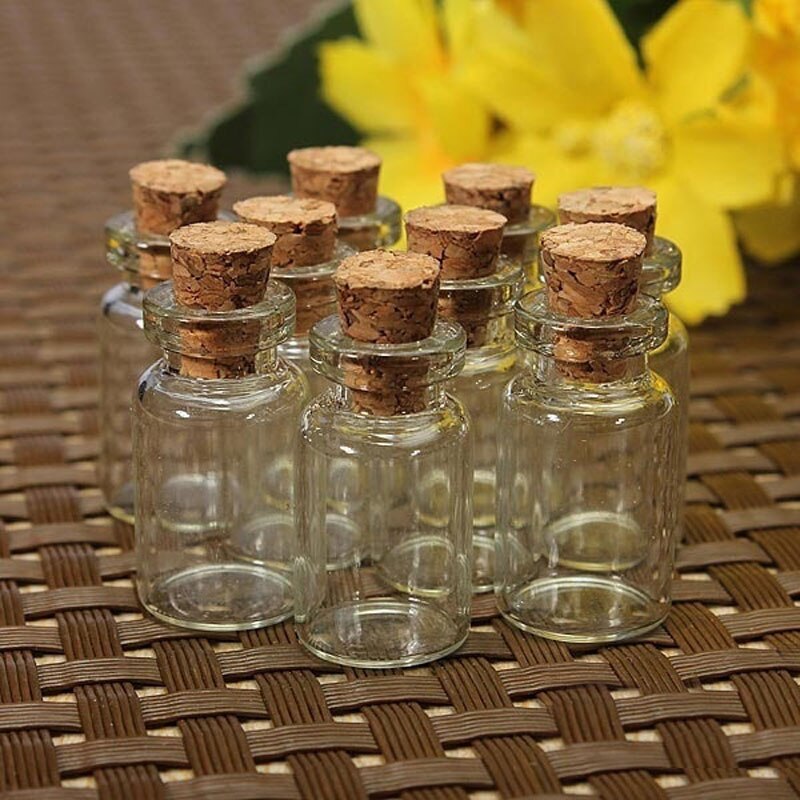 10 Stuks 1 Ml Tiny Kleine Clear Cork Flessen Flesjes Voor Bruiloft Decoratie Christmas J2Y