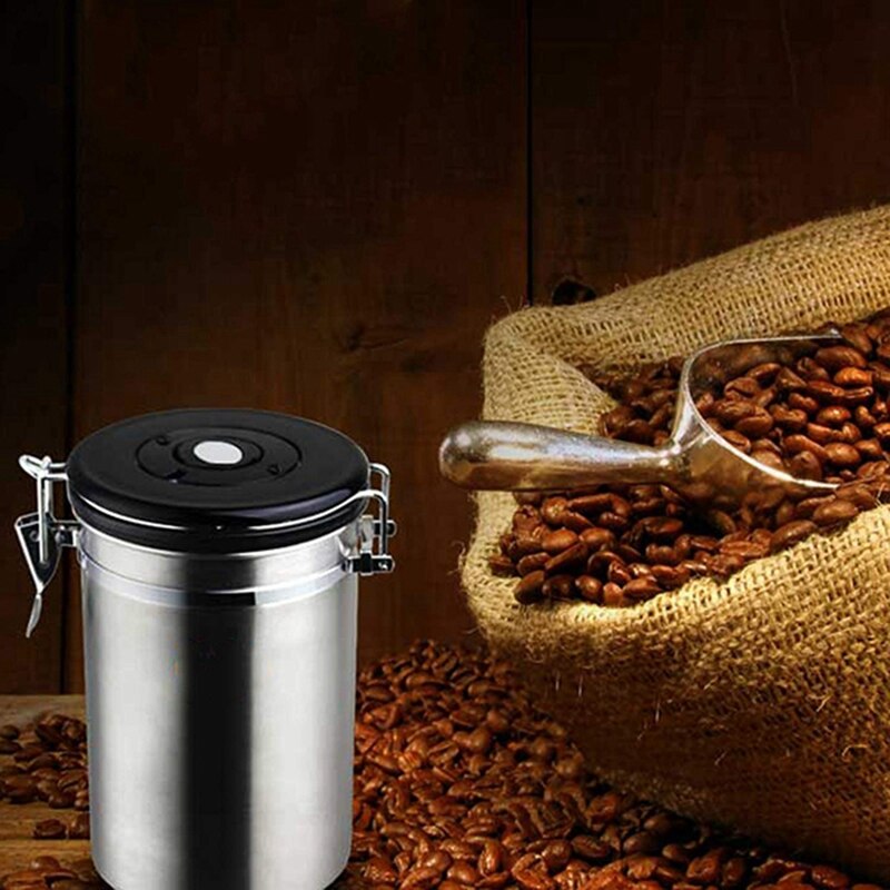 Big Coffee Flour Sugar Stainless Steel Container Dili Kitchen Storage Canister Vacuum Co2 Valve Airtight Coffee Container S