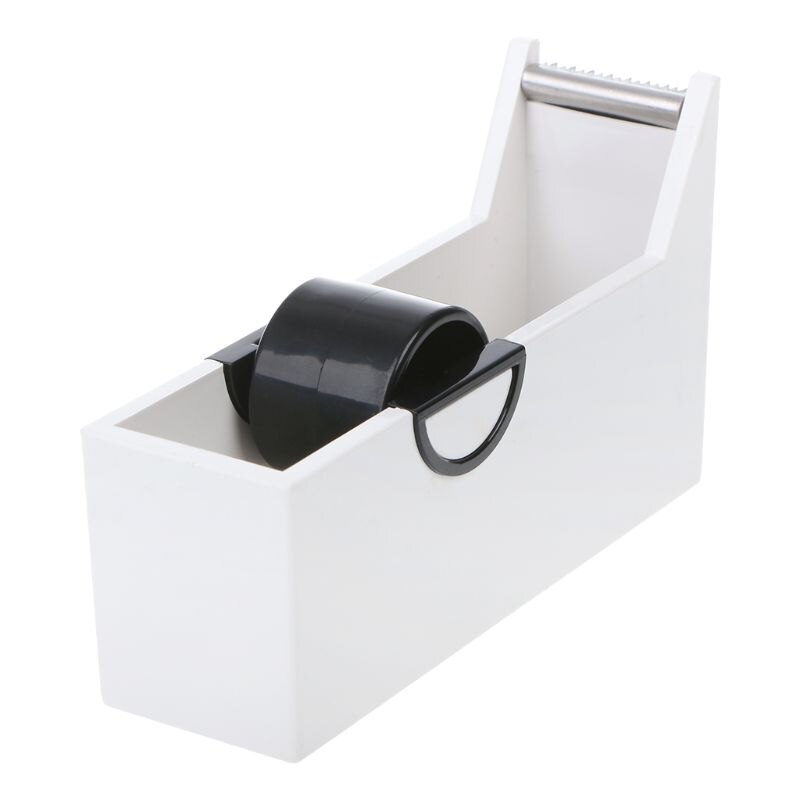 Plastic Desktop Adhesive Tape Dispenser Cutter Stand Holder Office School Supplies Stationery DXAB: white