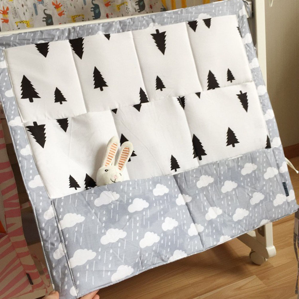 Sac de rangement pour lit de bébé 55*60cm | Lit suspendu de en coton, organisateur de lit de bébé, couche-culotte de jouet pour ensemble de literie de berceau