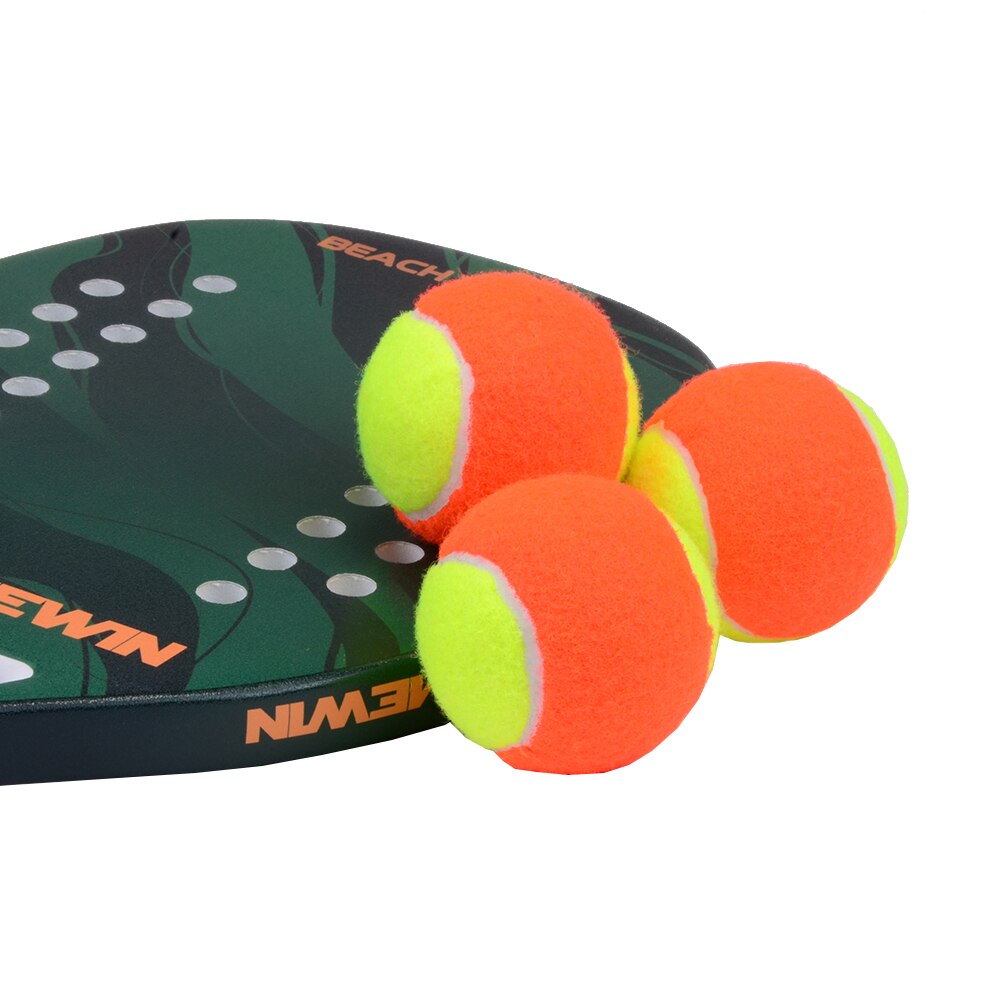 3 PCS Elastic Rubber Beach Tennis Balls Orange Yellow Sports Training Competition Tennis Ball