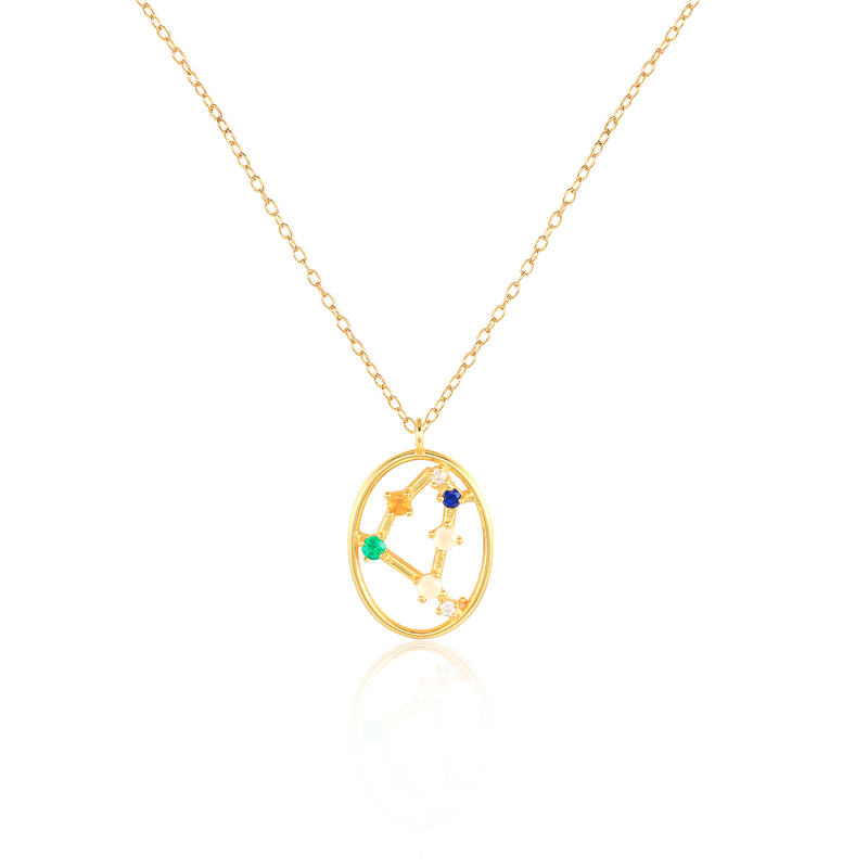 ROXI 12 costellazioni pendenti collane per donna argento Sterling 925 pendenti con collane in oro gioielli da donna a catena lunga girocollo: Capricornus