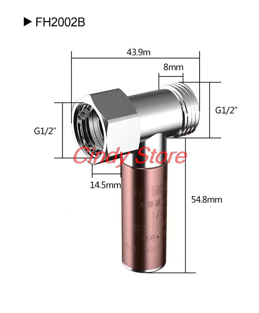 Vattenhammareliminator hushållskoppar levande vattenrenare varmvattenberedare toalett hörnventil vattentät hammare stötdämpare: Vit