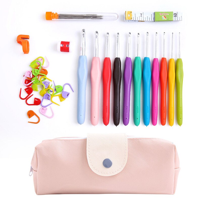 42pcs Knitting Needles Sewing Tools With Yarn Crochet Hook Set Knit Gauge Scissors Stitch Holder Hook For Knitting Home Supply