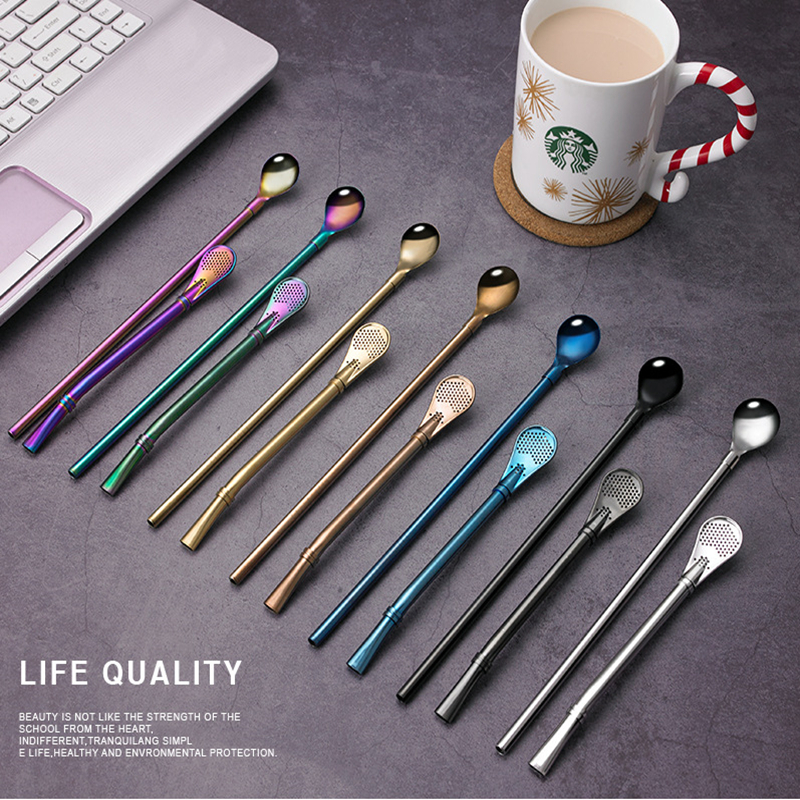 metal straw stainless yerba mate metal straws reusable straw bag eco friendly stainless steel straw for beer Tapioca Pearls tube