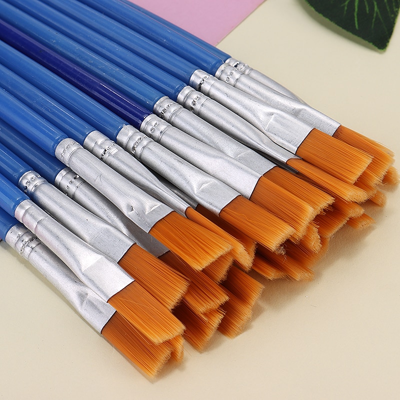 32 stk/sæt malerpensler flade børster nylon hår malerpensel sæt kunst forsyninger til begyndere professionelle skole forsyninger
