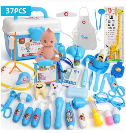 Per bambini medico giocattolo della casa del gioco medico set giocattolo ragazza medico della scatola strumento ragazzo infermiera bambino iniezione stetoscopio strumento di bambino regalo: Brown